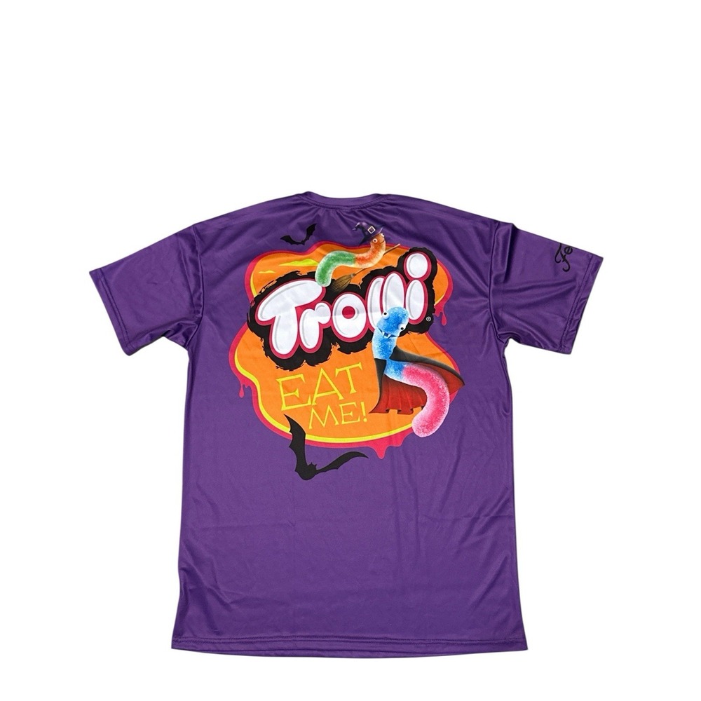 Trolli Candy Eat Me Promotional Rare Poly Ubix Doubled Sided Shirt Men's Size L